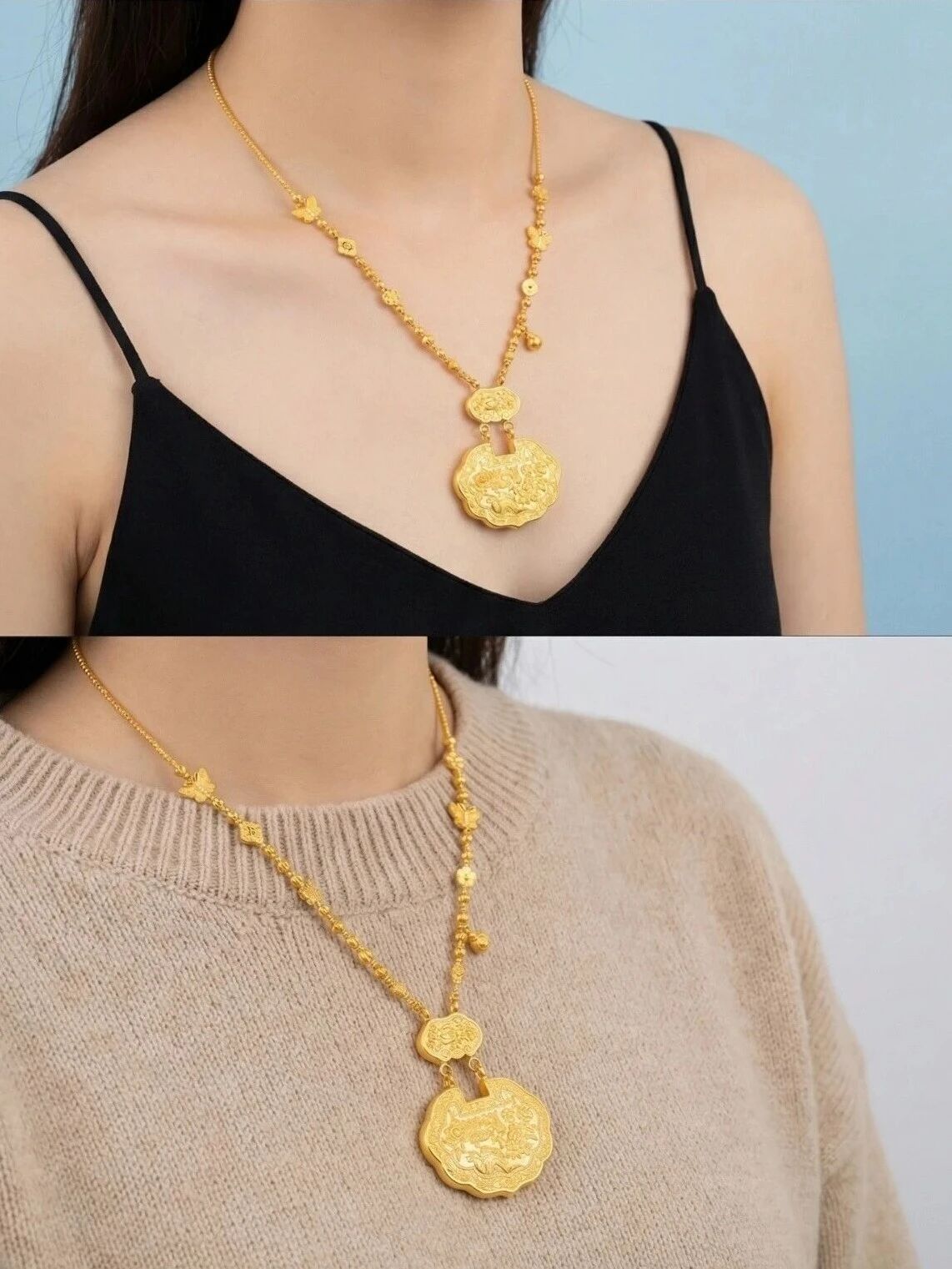 足金长命锁｜把平安富贵揉进日常的精致感(图1)